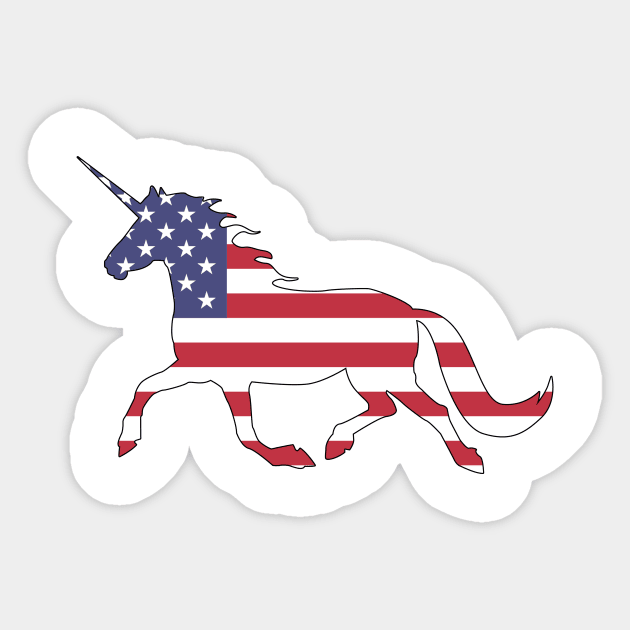 American Unicorn Sticker by Wickedcartoons